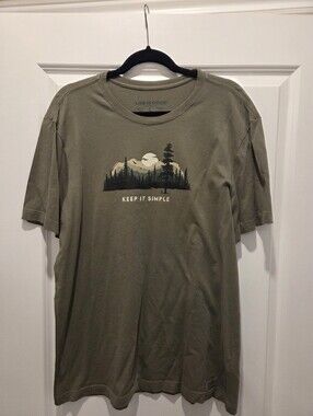 Green Life Is Good Tshirt - Keep It Simple With Mountain Range And Forest